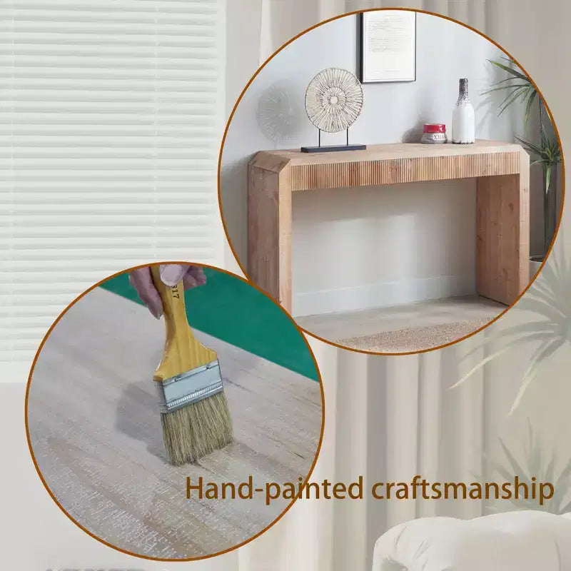 Consolle in legno Rae Rustic 51,8 con cassetto testurizzato a coste