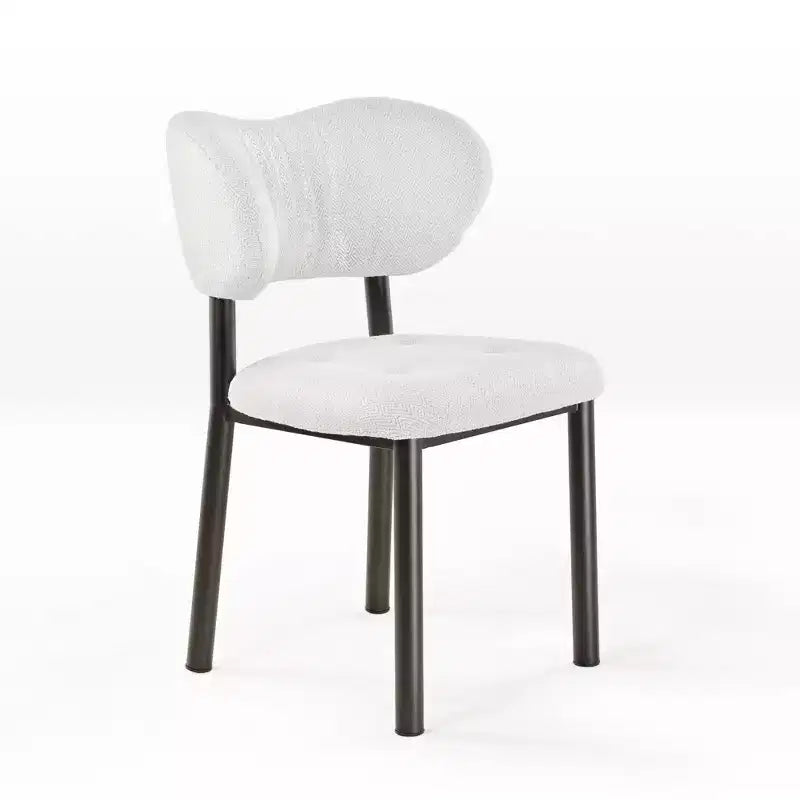 Upholstered Dining Side Chairs Set of 2, White