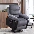 Poltrona Reclinabile con Sollevatore Elettrico con Massaggio e Calore, Poltrona Alzapersona Elettrica con Telecomandi e Tasche Laterali, Grigio