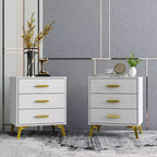 Comodino Chic Bianco: Elegante Contenitore con Accenti Dorati
