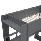 Letto a soppalco da gaming in legno da 87,1''L x 49,4''W con scrivania, ripiani multiuso, LED e stazione di ricarica