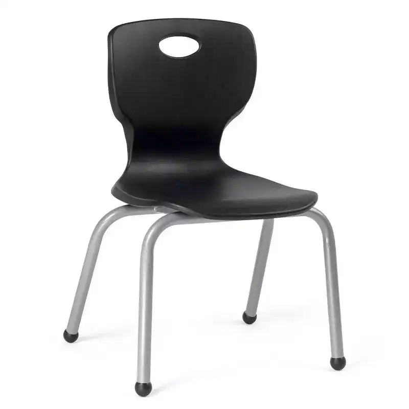 Tavolo e sedie per attività Set tavolo 24x48 con bordo spruzzato grigio e gambe regolabili e 4 sedie nere da aula da 14 pollici