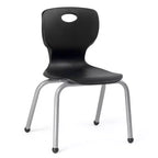 Tavolo e sedie per attività Set tavolo 24x48 con bordo spruzzato grigio e gambe regolabili e 4 sedie nere da aula da 14 pollici