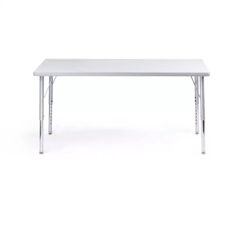 Tavolo e sedie per attività Set tavolo 24x48 con bordo spruzzato grigio e gambe regolabili e 4 sedie nere da aula da 14 pollici
