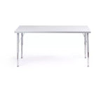 Tavolo e sedie per attività Set tavolo 24x48 con bordo spruzzato grigio e gambe regolabili e 4 sedie nere da aula da 14 pollici