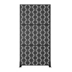 Schermo quadrato in acciaio zincato nero 01 183x90x40 cm