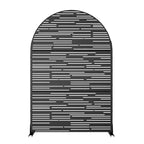 Paravento Shine Light-Shadow in acciaio zincato nero ad arco con telaio ad A 183x120x40 cm