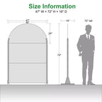 Paravento Shine Light-Shadow in acciaio zincato nero ad arco con telaio ad A 183x120x40 cm