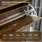 Scarpiera, Mobile Scarpiera Indipendente con 4 Cassetti a Ribalta e Design Barn Door, Comò Scarpiera Stretto e Sottile, per Ingresso, Foyer, Corridoio