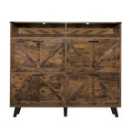 Scarpiera, Mobile Scarpiera Indipendente con 4 Cassetti a Ribalta e Design Barn Door, Comò Scarpiera Stretto e Sottile, per Ingresso, Foyer, Corridoio