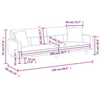 Divano Letto Loveseat Convertibile con Cuscini per Studio in Tessuto - Grigio Chiaro