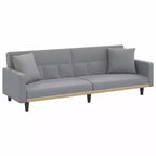 Divano Letto Loveseat Convertibile con Cuscini per Studio in Tessuto - Grigio Chiaro