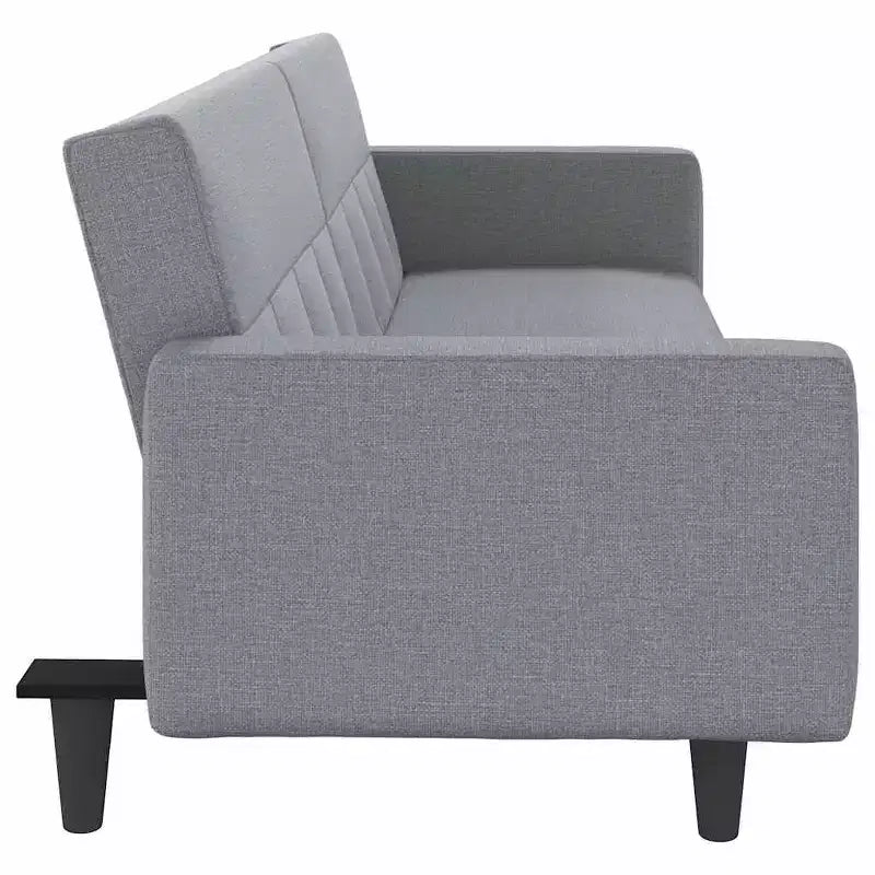 Divano Letto Loveseat Convertibile con Cuscini per Studio in Tessuto - Grigio Chiaro