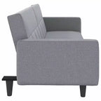 Divano Letto Loveseat Convertibile con Cuscini per Studio in Tessuto - Grigio Chiaro