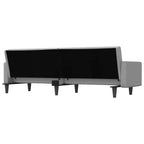 Divano Letto Loveseat Convertibile con Cuscini per Studio in Tessuto - Grigio Chiaro