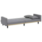 Divano Letto Loveseat Convertibile con Cuscini per Studio in Tessuto - Grigio Chiaro