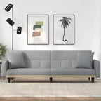 Divano Letto Loveseat Convertibile con Cuscini per Studio in Tessuto - Grigio Chiaro