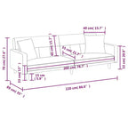 Divano Letto Loveseat Convertibile con Cuscini per Studio in Tessuto - Grigio Chiaro