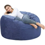 Poltrona Sacco in Velluto da 120 cm, Imbottita in Schiuma, Rotonda, per Adulti e Adolescenti, Morbida Seduta Felpata per Soggiorno, Dormitorio o Zone Relax