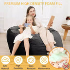 Poltrona Sacco in Velluto da 120 cm, Imbottita in Schiuma, Rotonda, per Adulti e Adolescenti, Morbida Seduta Felpata per Soggiorno, Dormitorio o Zone Relax
