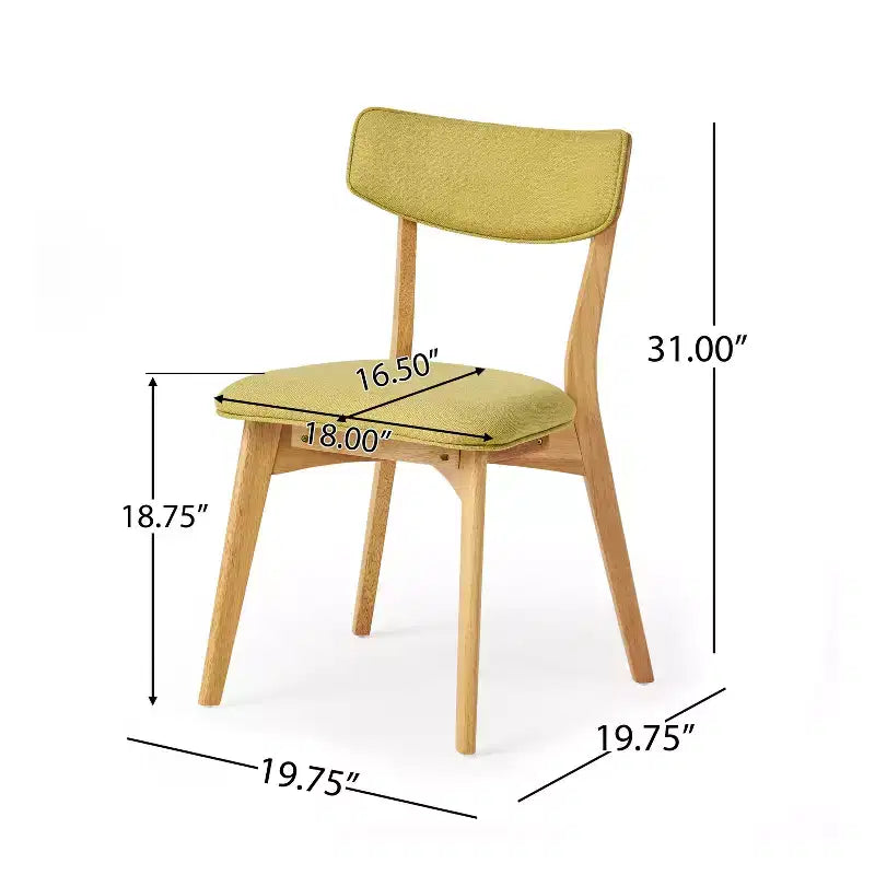 Set da pranzo Laila 5 pezzi in legno di gomma moderno di metà secolo con cuscini