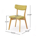 Set da pranzo Laila 5 pezzi in legno di gomma moderno di metà secolo con cuscini
