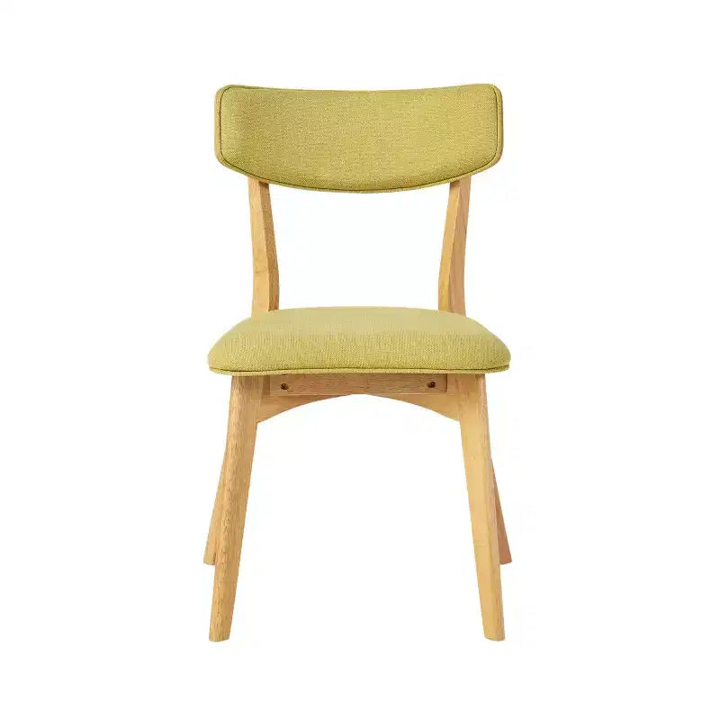 Set da pranzo Laila 5 pezzi in legno di gomma moderno di metà secolo con cuscini