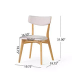 Set da pranzo Laila 5 pezzi in legno di gomma moderno di metà secolo con cuscini