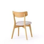 Set da pranzo Laila 5 pezzi in legno di gomma moderno di metà secolo con cuscini
