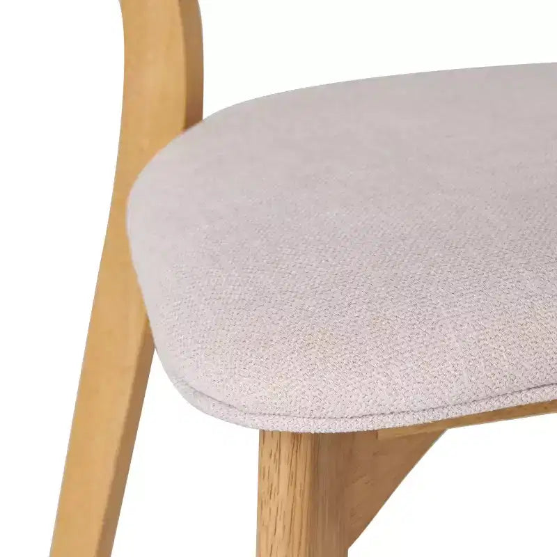 Set da pranzo Laila 5 pezzi in legno di gomma moderno di metà secolo con cuscini