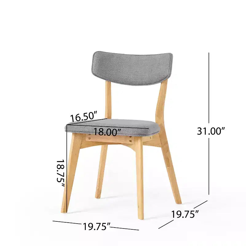 Set da pranzo Laila 5 pezzi in legno di gomma moderno di metà secolo con cuscini