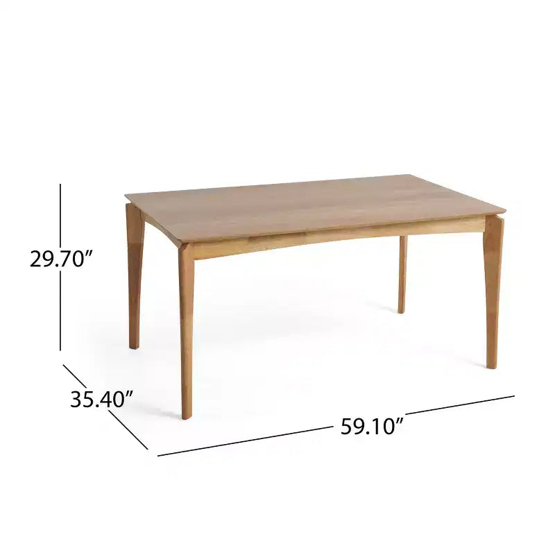 Set da pranzo Laila 5 pezzi in legno di gomma moderno di metà secolo con cuscini
