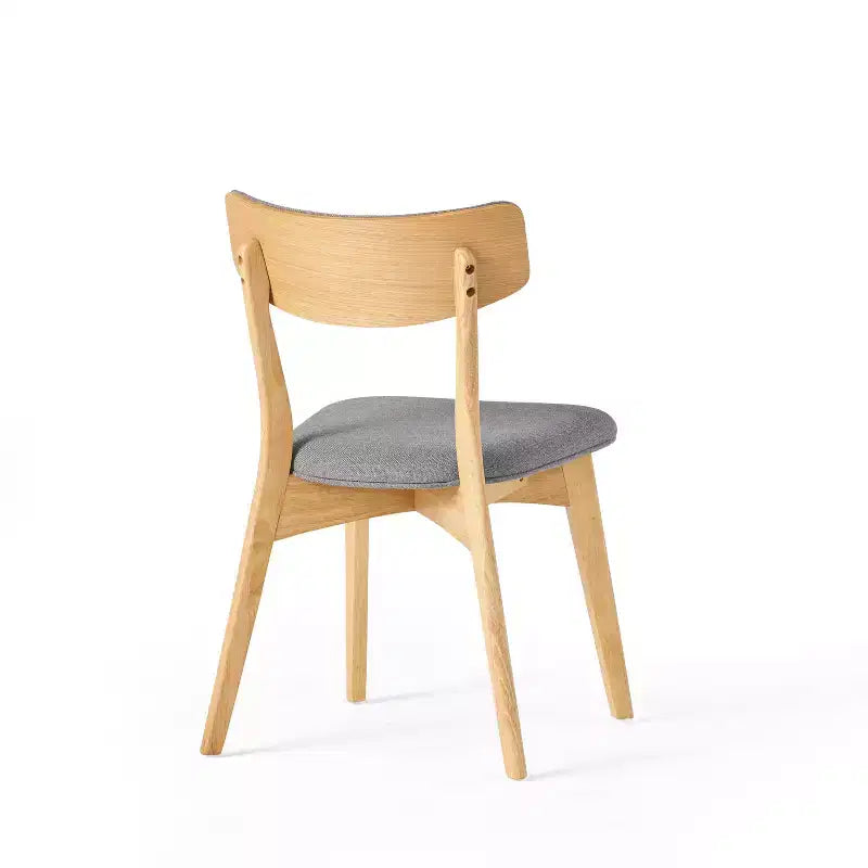 Set da pranzo Laila 5 pezzi in legno di gomma moderno di metà secolo con cuscini