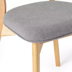 Set da pranzo Laila 5 pezzi in legno di gomma moderno di metà secolo con cuscini