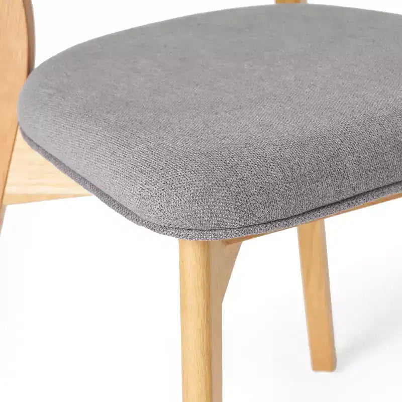 Set da pranzo Laila 5 pezzi in legno di gomma moderno di metà secolo con cuscini