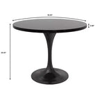 Set da pranzo Verve 5 pezzi con tavolo da pranzo rotondo da 36" con ripiano in MDF nero e 4 sedie da pranzo