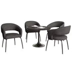 Set da pranzo Verve 5 pezzi con tavolo da pranzo rotondo da 36" con ripiano in MDF nero e 4 sedie da pranzo