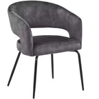 Set da pranzo Verve 5 pezzi con tavolo da pranzo rotondo da 36" con ripiano in MDF nero e 4 sedie da pranzo