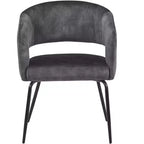 Set da pranzo Verve 5 pezzi con tavolo da pranzo rotondo da 36" con ripiano in MDF nero e 4 sedie da pranzo