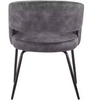 Set da pranzo Verve 5 pezzi con tavolo da pranzo rotondo da 36" con ripiano in MDF nero e 4 sedie da pranzo