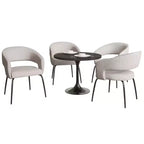 Set da pranzo Verve 5 pezzi con tavolo da pranzo rotondo da 36" con ripiano in MDF nero e 4 sedie da pranzo
