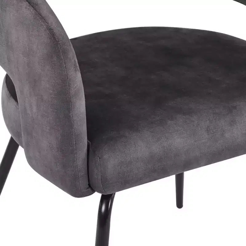 Set da pranzo Verve 5 pezzi con tavolo da pranzo rotondo da 36" con ripiano in MDF nero e 4 sedie da pranzo