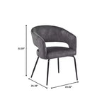Set da pranzo Verve 5 pezzi con tavolo da pranzo rotondo da 36" con ripiano in MDF nero e 4 sedie da pranzo