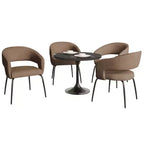Set da pranzo Verve 5 pezzi con tavolo da pranzo rotondo da 36" con ripiano in MDF nero e 4 sedie da pranzo