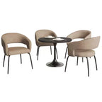 Set da pranzo Verve 5 pezzi con tavolo da pranzo rotondo da 36" con ripiano in MDF nero e 4 sedie da pranzo
