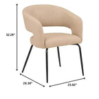 Set da pranzo Verve 5 pezzi con tavolo da pranzo rotondo da 36" con ripiano in MDF nero e 4 sedie da pranzo