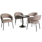 Set da pranzo Verve 5 pezzi con tavolo da pranzo rotondo da 36" con ripiano in MDF nero e 4 sedie da pranzo