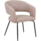Set da pranzo Verve 5 pezzi con tavolo da pranzo rotondo da 36" con ripiano in MDF nero e 4 sedie da pranzo