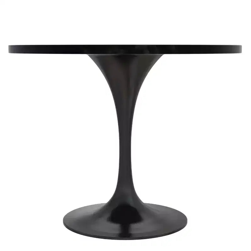 Set da pranzo Verve 5 pezzi con tavolo da pranzo rotondo da 36" con ripiano in MDF nero e 4 sedie da pranzo