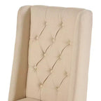 Sedie da pranzo poltroncine senza braccioli con schienale alto a orecchioni e impunture capitonné a rombi, blu/beige/grigio/marrone/rosso/nero-Merax